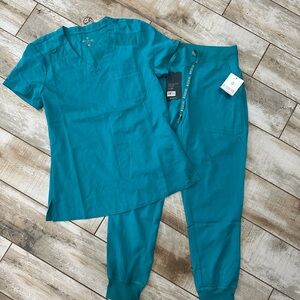 Teal Med Couture Scrub Set